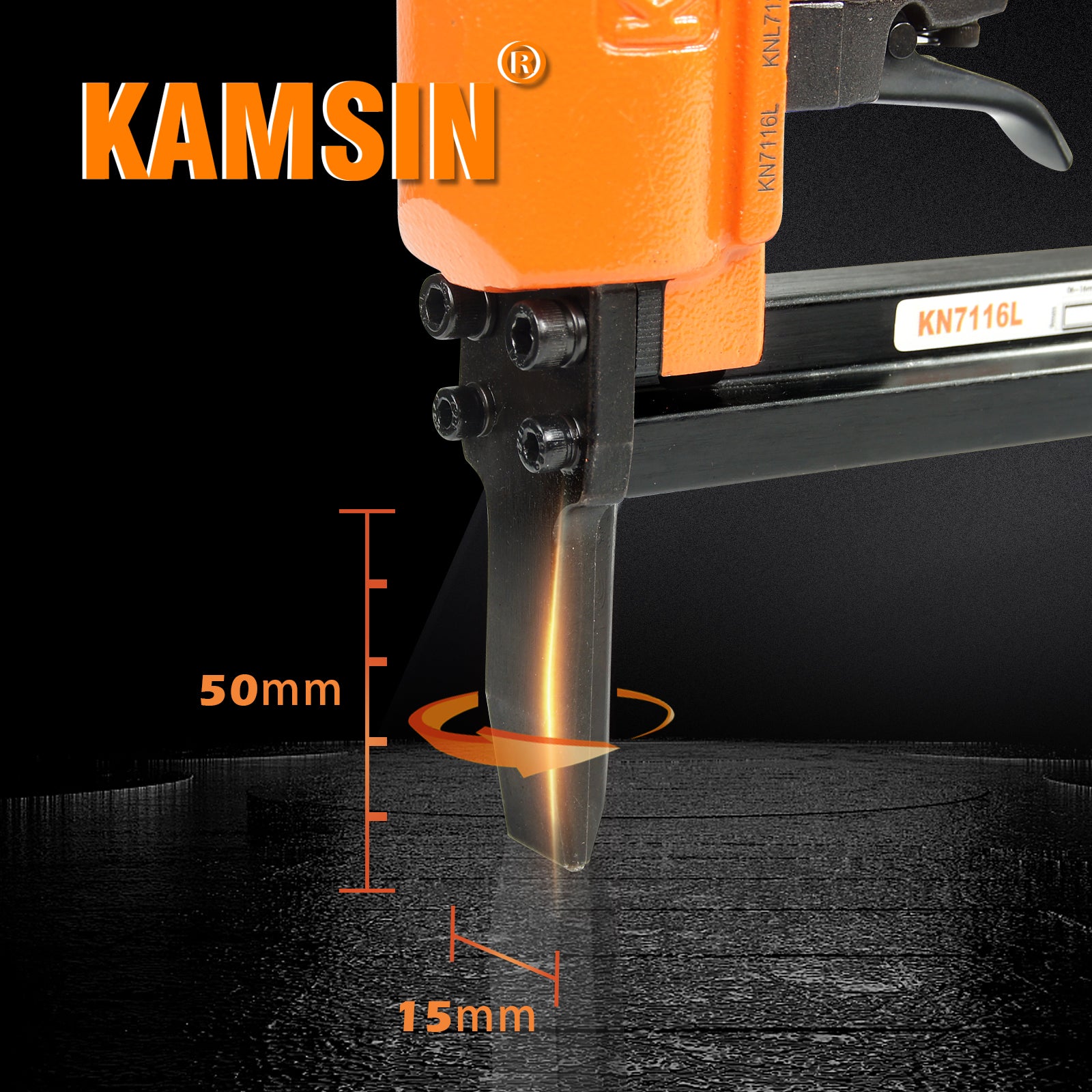 KAMSIN KN7116L 22 Gauge Pneumatic Upholstery Stapler with Long Nose 71 Series 3/8