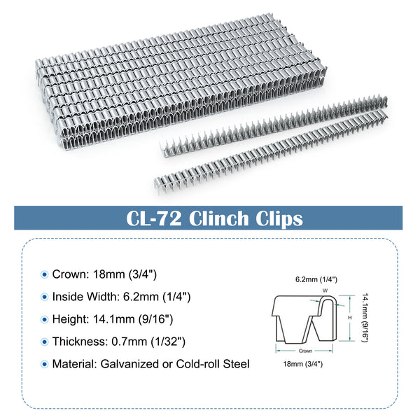 CL-72 Vertex Clips Hartco Clips for Clinching Tool 1120 PCS/Box