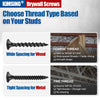 KIMSING Drywall Screws 2lb/Box, #6 Fine Thread Philips Drive #2 Bugle Head Wood Screws with Black Phosphate Finish M3.5 Sharp Point Screws