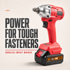 KAMSIN 1840 Cordless Impact Wrench, 18V 4.0Ah 21700 Lithium-Ion Battery, 0–3000 RPM High-Speed Motor, Reinforced Metal Anvil, Ergonomic Grip, for Scaffolding, Steel Structural Bolts, and Automotive Wheel Removal