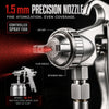 KAMSIN W-71 Professional Pneumatic Spray Gun, 1.5 mm Fluid Nozzle, 400 ml Bottom-Feed Aluminum Cup, 3-Way Adjustable Control, Lightweight Alloy Body, for Automotive, Wood Furniture, and General Finishing