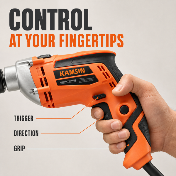 KAMSIN #050215 Power Drills, 220V, 600W High-Power Hammer Drill with Chuck, Electric Hand Drill for Home DIY