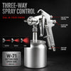 KAMSIN W-71 Professional Pneumatic Spray Gun, 1.5 mm Fluid Nozzle, 400 ml Bottom-Feed Aluminum Cup, 3-Way Adjustable Control, Lightweight Alloy Body, for Automotive, Wood Furniture, and General Finishing