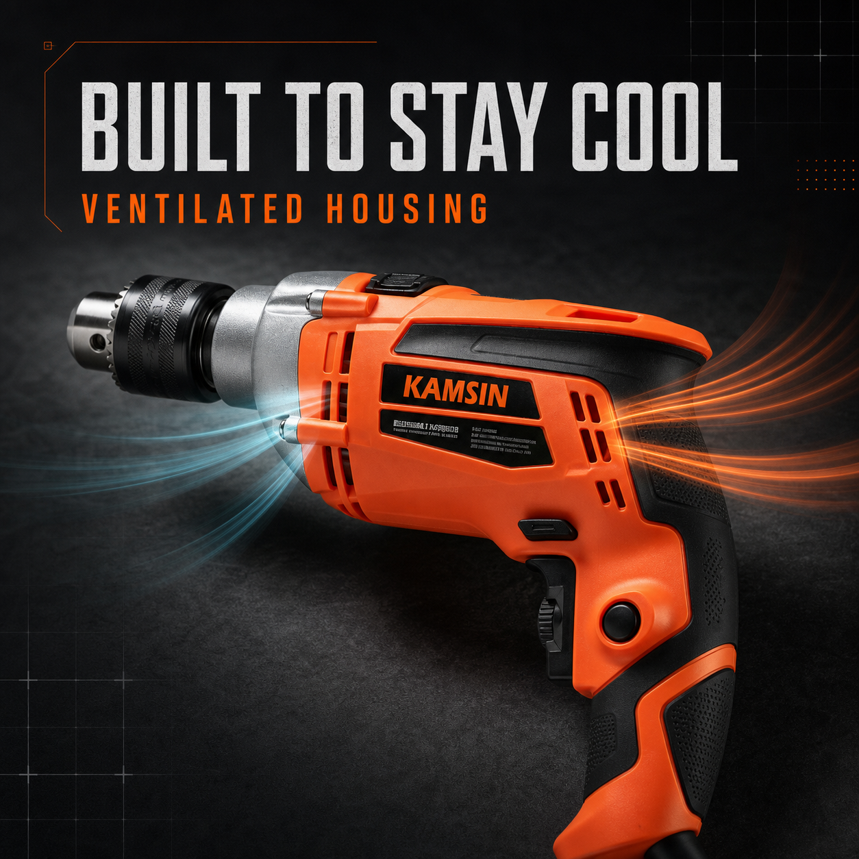 KAMSIN #050215 Power Drills, 220V, 600W High-Power Hammer Drill with Chuck, Electric Hand Drill for Home DIY