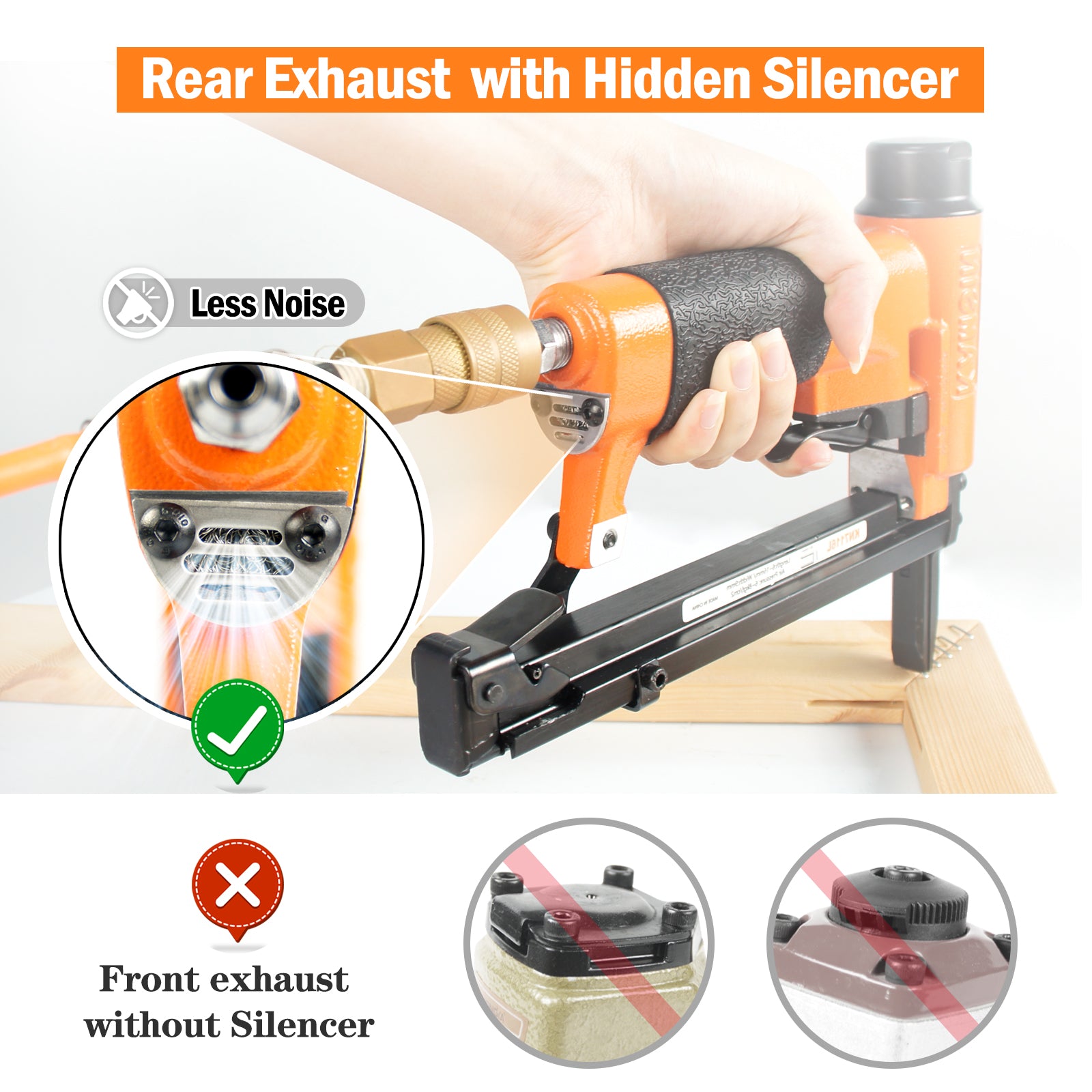 KAMSIN KN7116L Pneumatic Upholstery Stapler,  22 Gauge Type 71, 3/8-Inch Crown