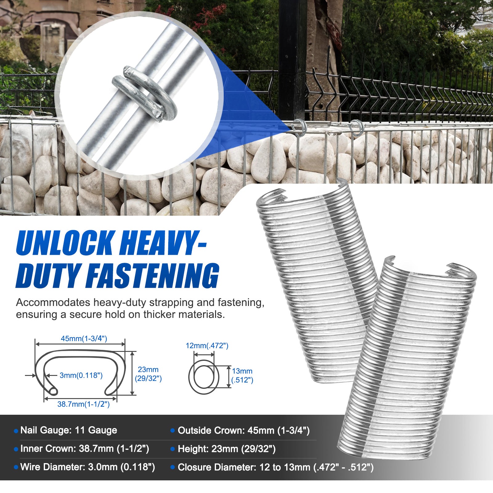 WOODPECKER PFC50 Heavy Duty Pneumatic Gabion Hog Ring Gun, 11 Gauge, 1-1/2-Inch Crown, 12.0-13.0mm Closing Diameter