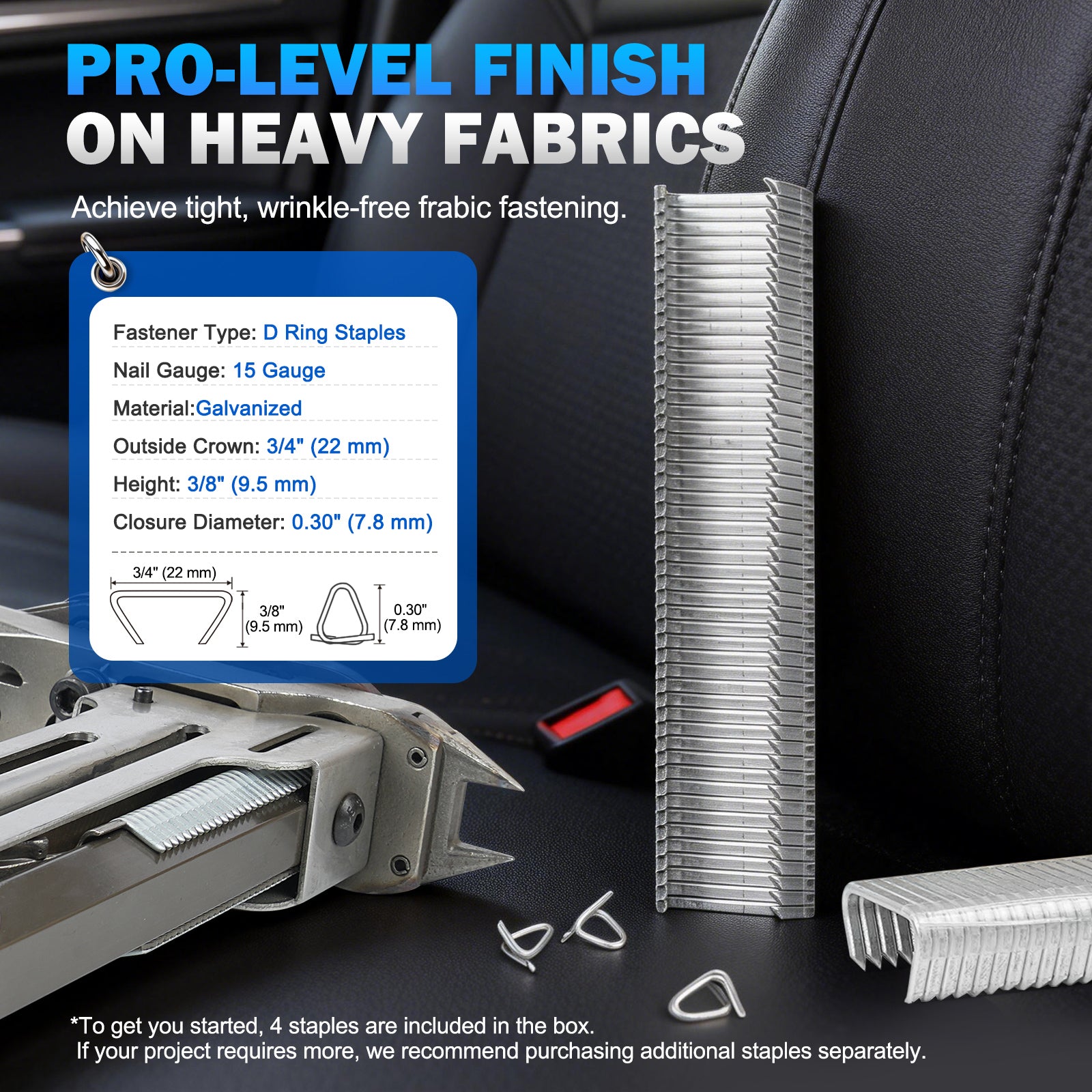 WOODPECKER HR22 Pneumatic D Ring Gun, 15 Gauge, 3/4-Inch Crown