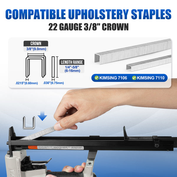WOODPECKER NL7116 Pneumatic Upholstery Stapler, 22 Guage Type 71, 3/8-Inch Crown