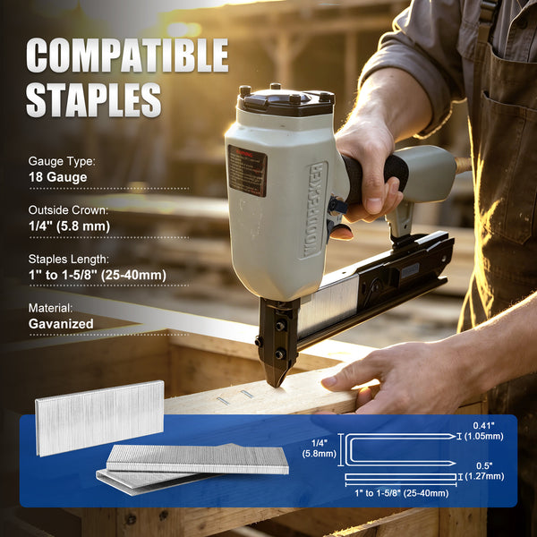 WOODPECKER 21K440S 18 Gauge 1/4-Inch Rapid-Fire Upholstery Stapler, Fits 1" to 1-5/8" Length Staples