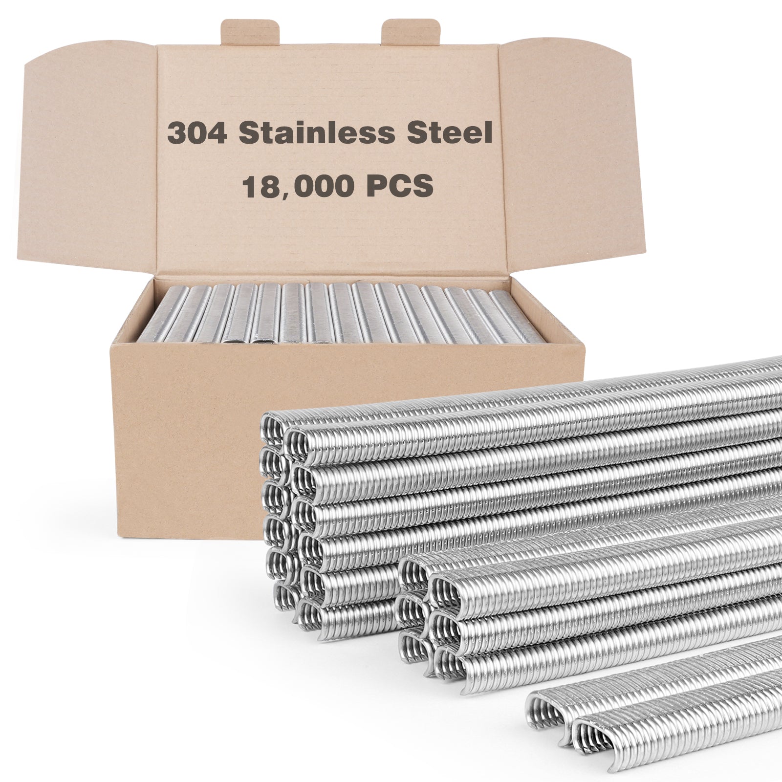 China-top Silver SC760 16 Gauge 5/8'' Crown C Ring Staples C-Rings Hog Rings in 304 Stainless Steel & Galvanized Steel, Wire Fencing Staples, Fasteners for Hog Ring Tool, C Ring Plier, 1000 PCS/Pack & 18000PCS/Box