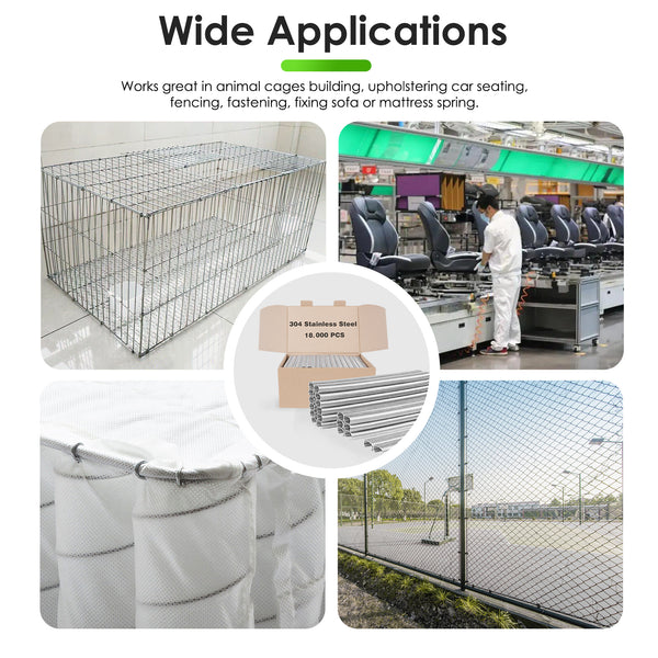 China-top Silver SC760 16 Gauge 5/8'' Crown C Ring Staples C-Rings Hog Rings in 304 Stainless Steel & Galvanized Steel, Wire Fencing Staples, Fasteners for Hog Ring Tool, C Ring Plier, 1000 PCS/Pack & 18000PCS/Box