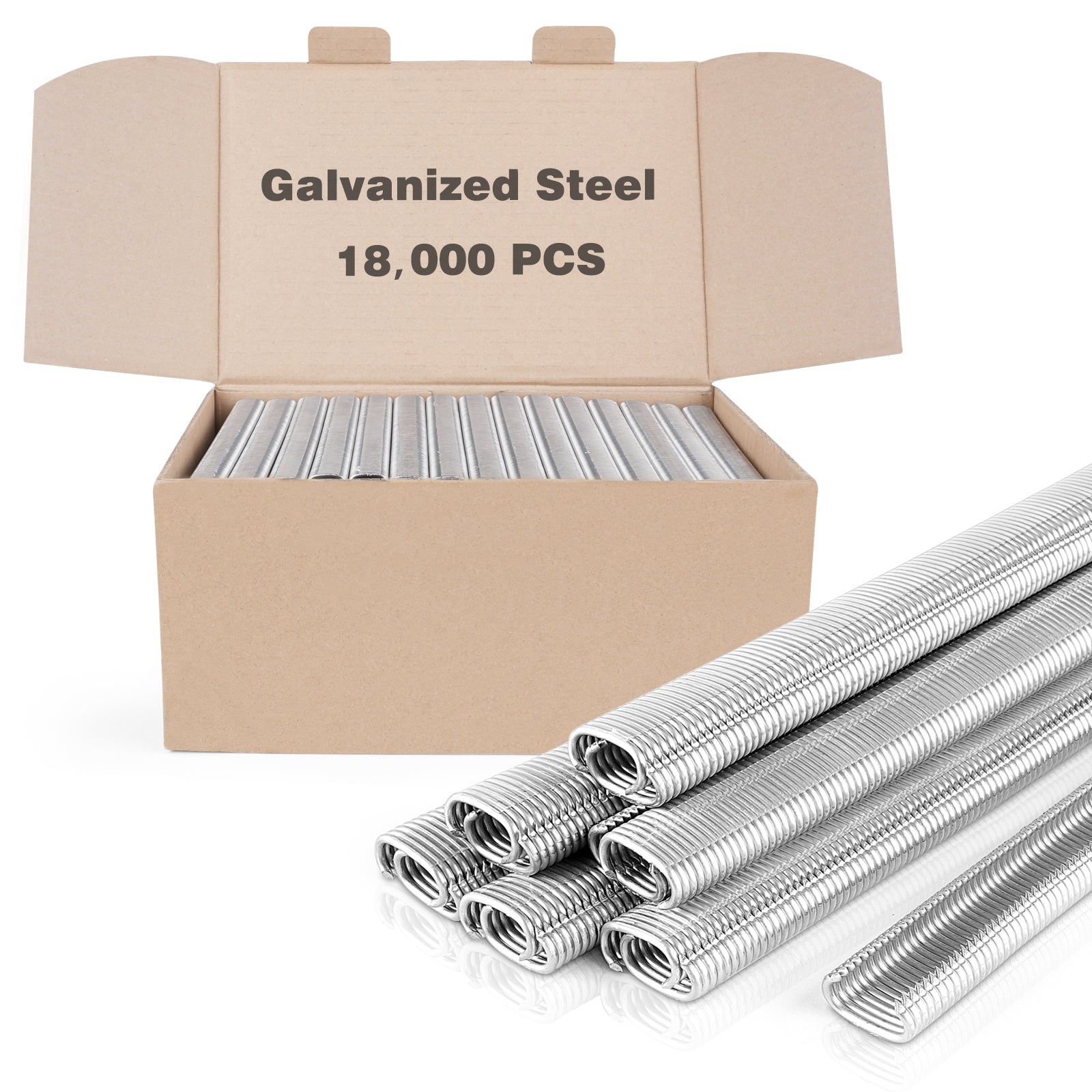 China-top Silver SC760 16 Gauge 5/8'' Crown C Ring Staples C-Rings Hog Rings in 304 Stainless Steel & Galvanized Steel, Wire Fencing Staples, Fasteners for Hog Ring Tool, C Ring Plier, 1000 PCS/Pack & 18000PCS/Box