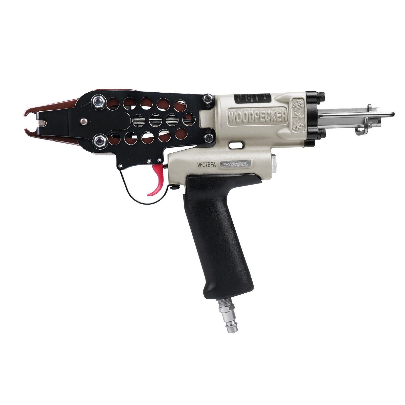 WOODPECKER V6C7EFA 15 Gauge 3/4-Inch Pneumatic Hog Ring Gun 7.5-8.3mm Closure Diameter with Stainless Steel Magazine