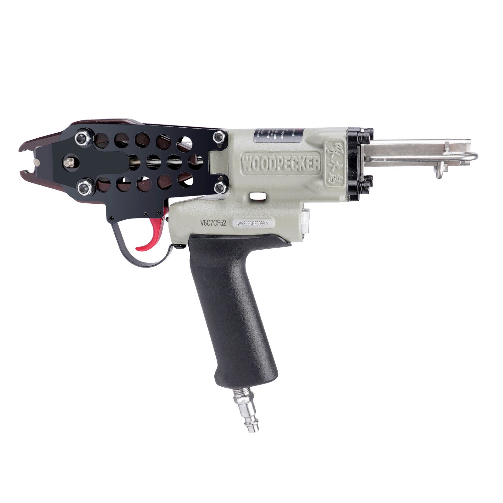 WOODPECKER V6C7CF52 15 Gauge 3/4-Inch Pneumatic Hog Ring Gun 5.2-5.8mm Closure Diameter with Stainless Steel Magazine