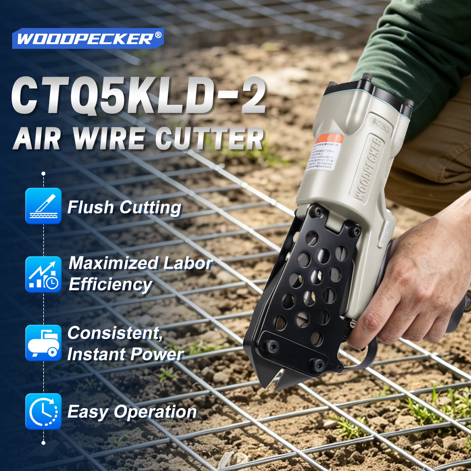 WOODPECKER CTQ5KLD Heavy-Duty Pneumatic Wire Cutter