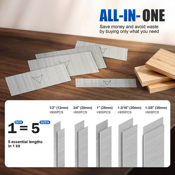 KIMSING 23 Gauge Headless Pin Nails 1/2-Inch to 1-3/8-Inch (12-35mm) Length