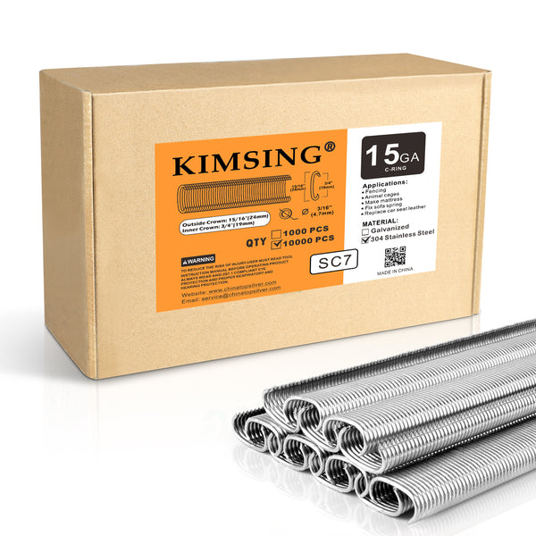 KIMSING SC7/C24 15 Gauge 3/4-Inch Crown Hog Rings Staples
