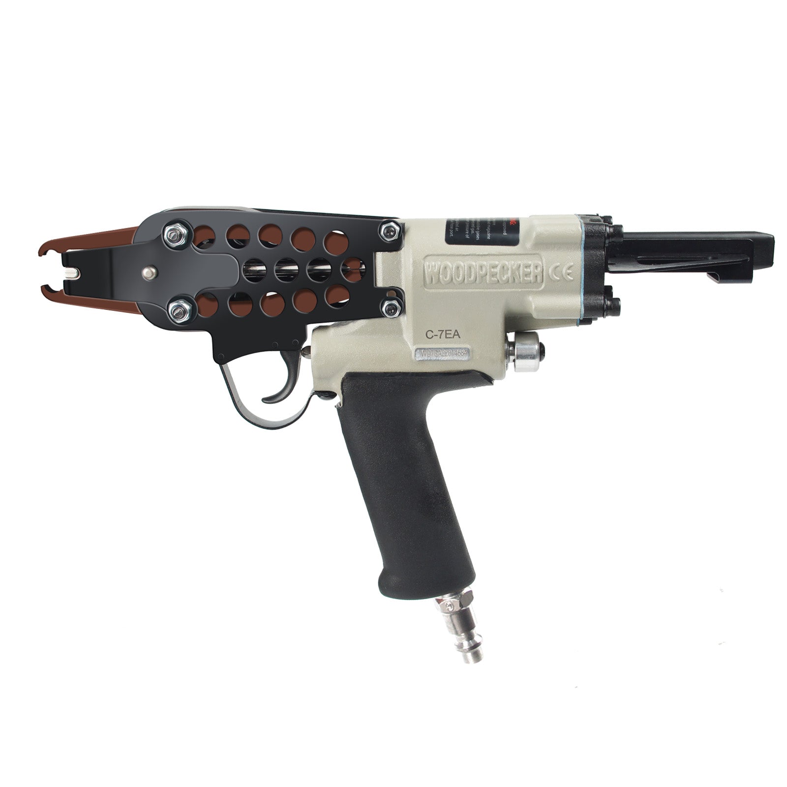WOODPECKER C-7EA Pneumatic Hog Ring Gun, 15 Gauge, 3/4-Inch Crown, 7.0 mm Closing Diameter