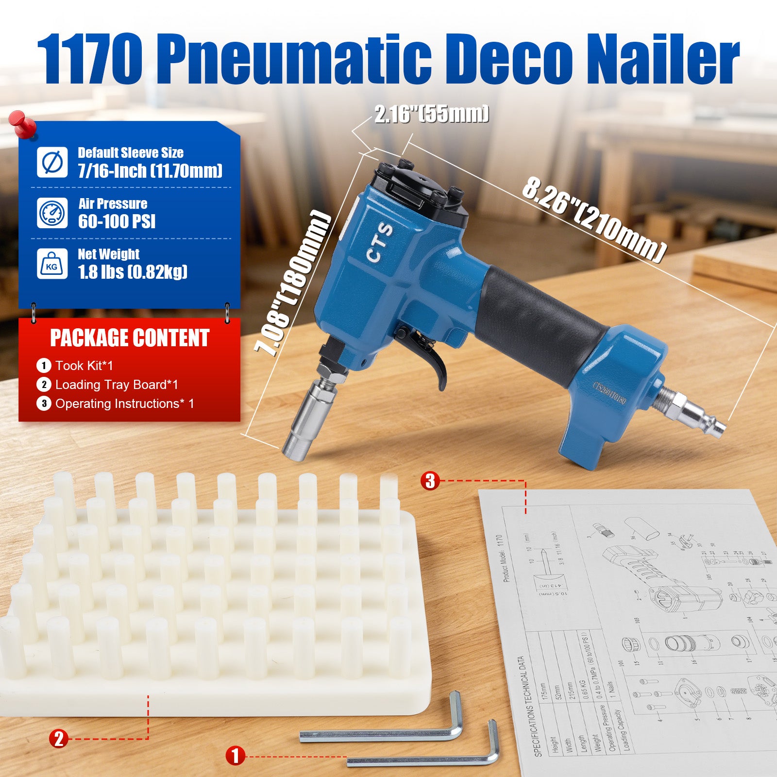 CTS 1170 Pneumatic Decorative Nailer