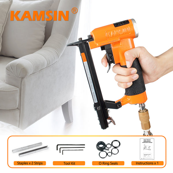 22 Gauge KN7116 Pneumatic Upholstery Staple Gun, 71 Series 3/8" Crown Upholstery Stapler, Air Staple Gun for Upholstery, Furniture and Woodworking