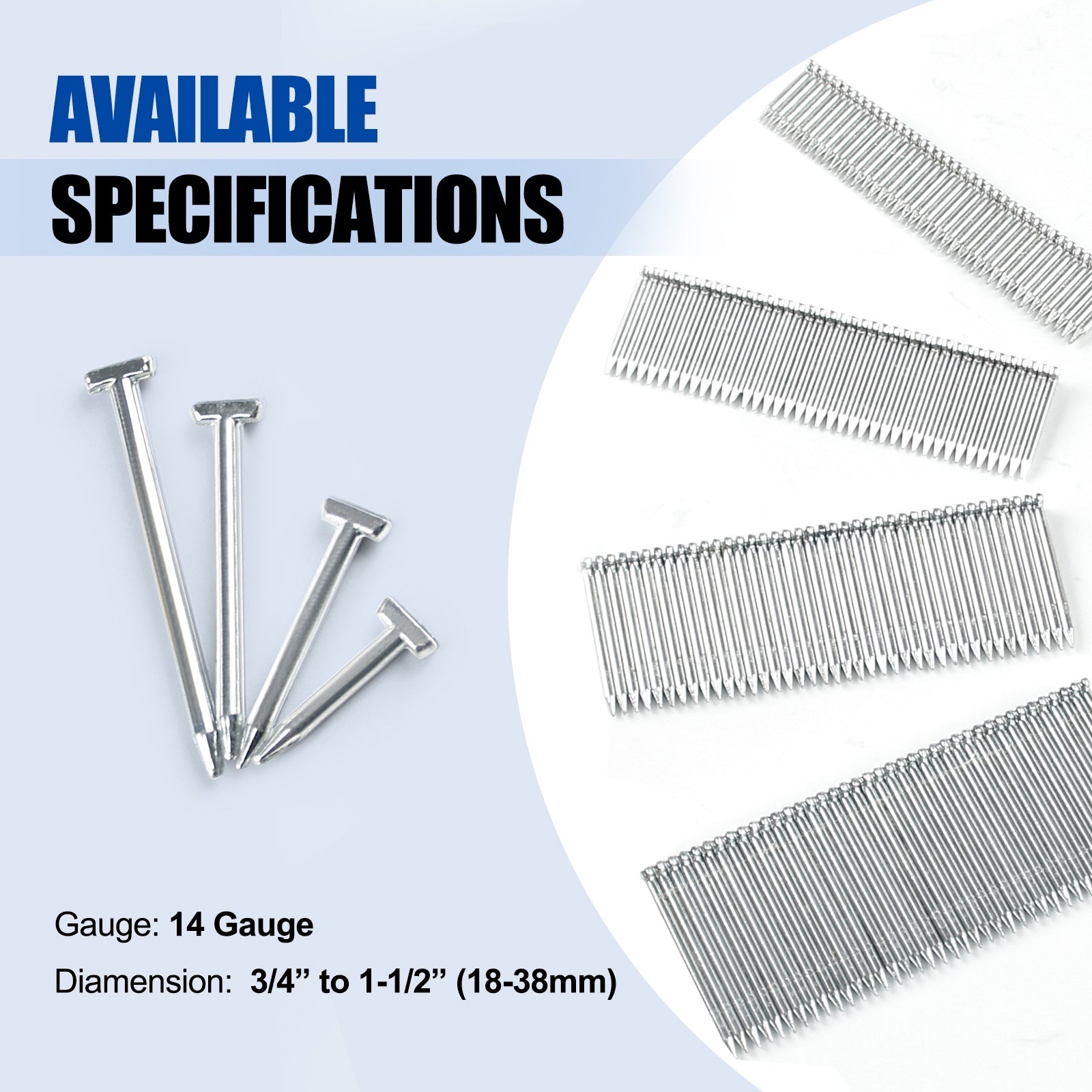 Woodpecker ST38H Pneumatic Concrete T Nailer, 14 Gauge, 3/4-Inch - 1-1/2-Inch (18mm-38mm)