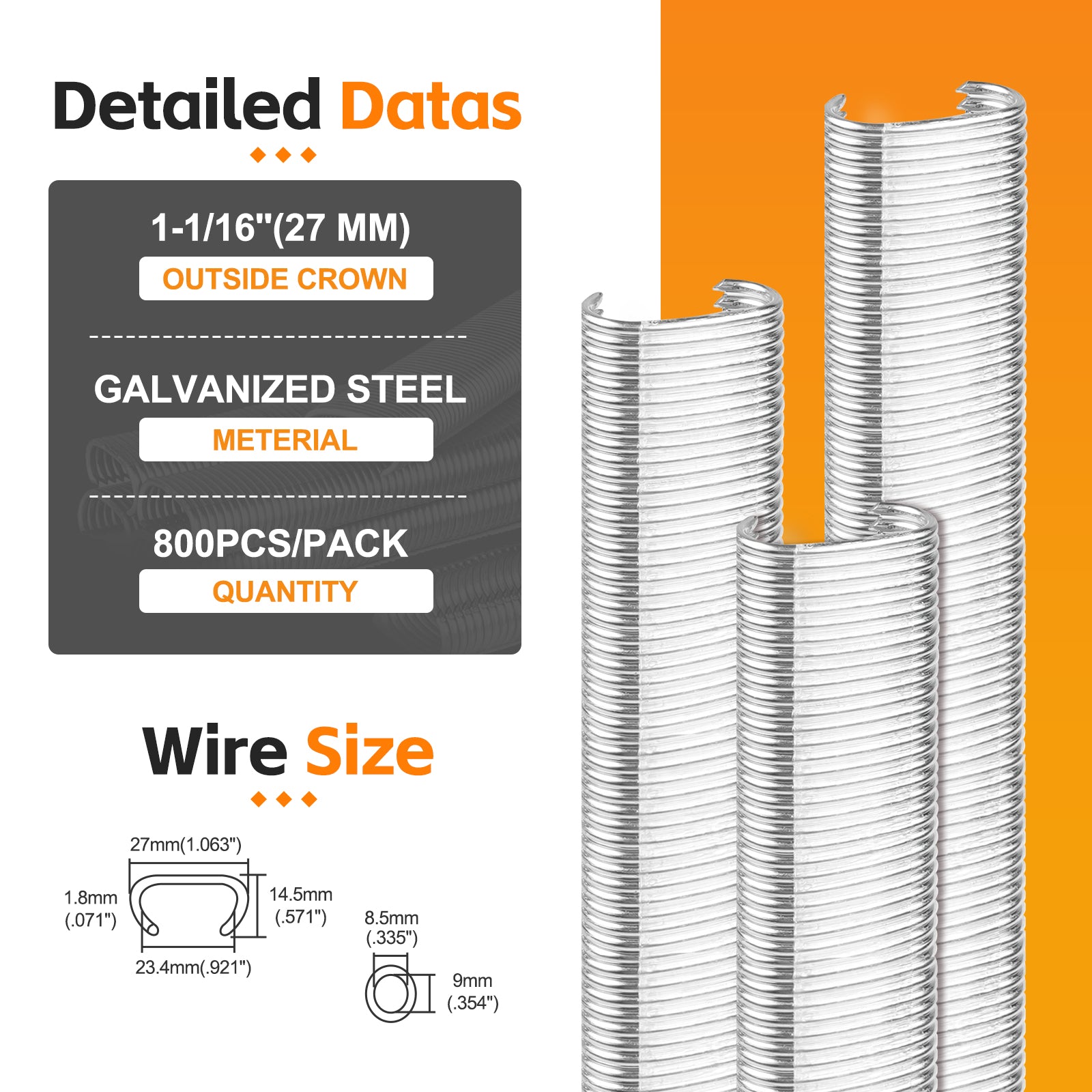 KIMSING C27 15/16'' Crown Hog Rings Staples