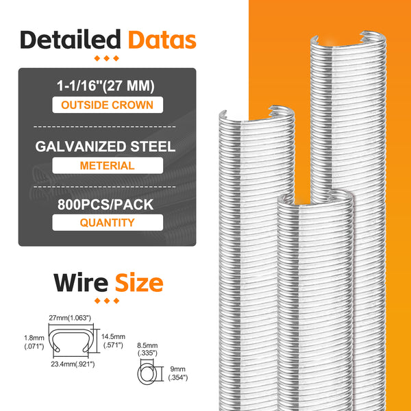 KIMSING C27 15/16'' Crown Hog Rings Staples