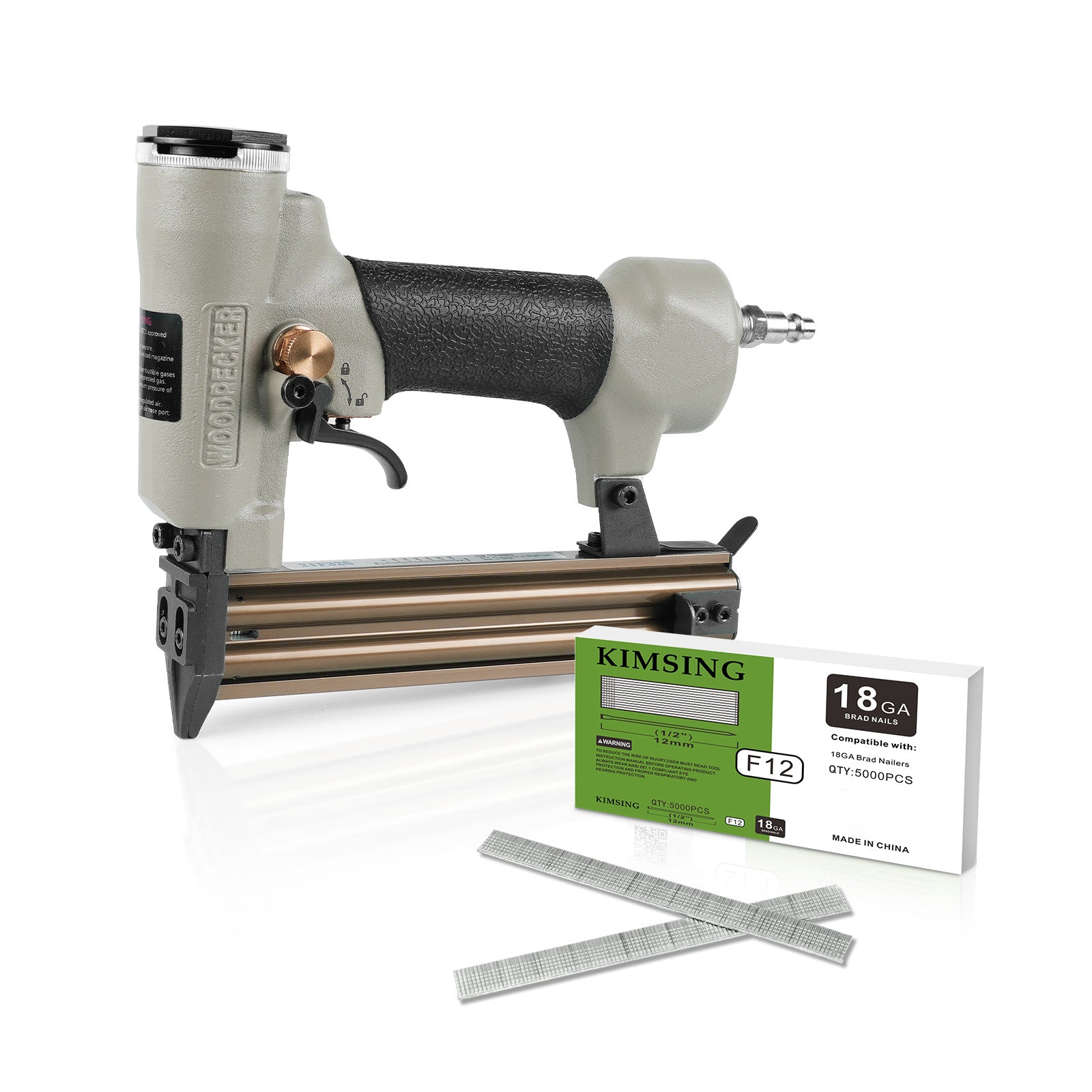 Woodpecker F32S 18 Gauge Pneumatic Continuous Firing Brad Nailer Fits 10-32mm Brad Nails