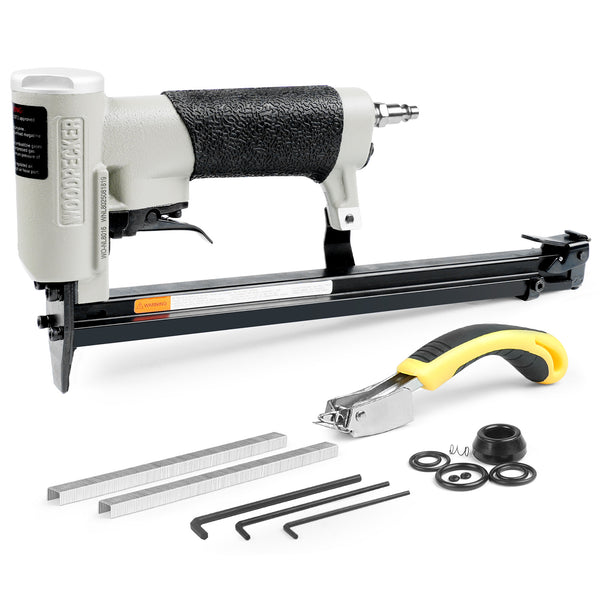WOODPECKER NL8016 Pneumatic Upholstery Stapler, 21 Guage Type 80,1/2-Inch Crown