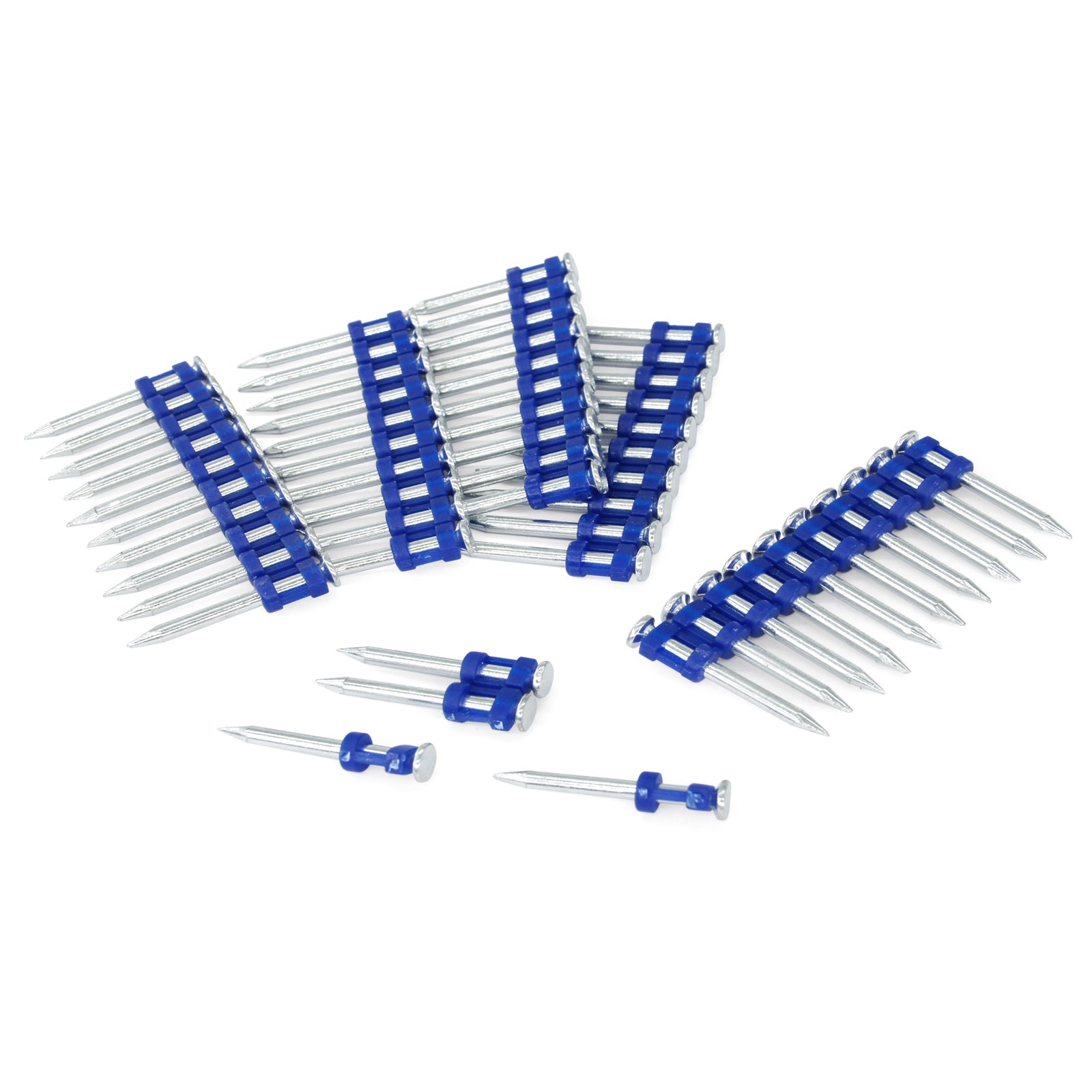 KIMSING MTSD-38 12 Gauge 1 1/2 Inch X .109 Inch Smooth Shank Plastic Collated Concrete and Steel Drive Pin Mechanical Galvanized for Gas Power Concrete and Steel Nailer 800 PCS/Box