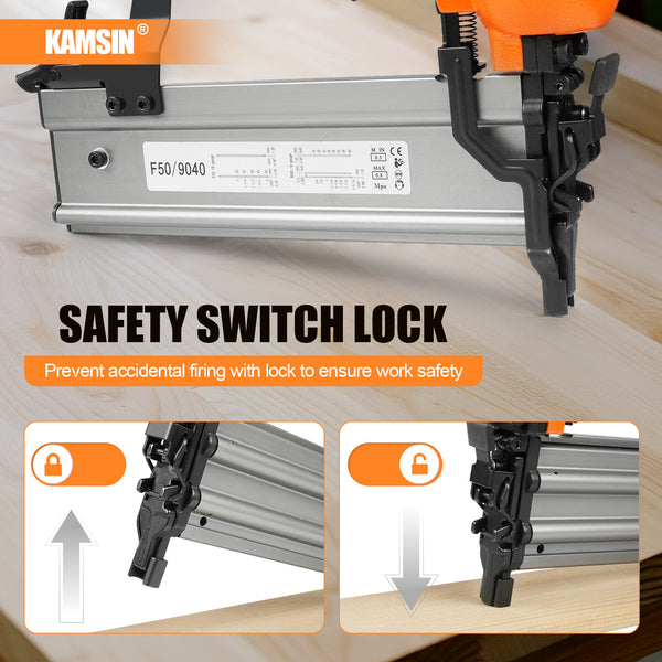 KAMSIN F50/9040 2 in 1  Pneumatic Brad Nailer, 18 Gauge, 3/8-Inch to 2-Inch  (10mm-50mm)