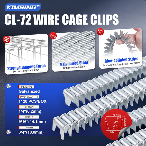KIMSING Galvanized Vertex M66 Clinching Clips for Harcto Pneumatic Clipper Tools