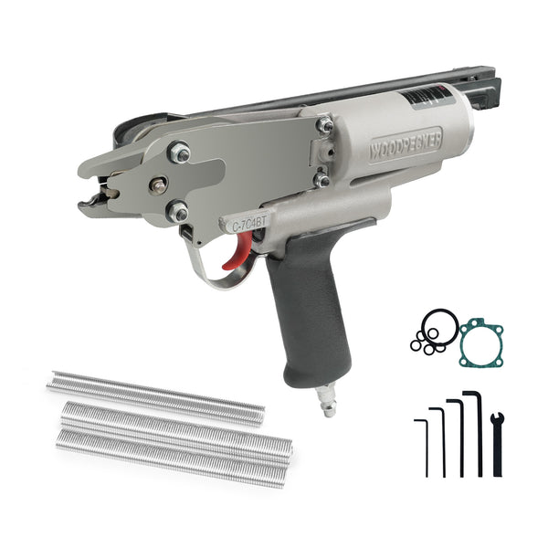 Woodpecker C-7C4BT 15 Gauge Professional Pneumatic Hog Ring Gun, 3/4-Inch 4.8mm Closure Diameter, C ring piler, C Ring Tool Hog Ring Plier, C ring gun for Mattress, Fencing, Cages