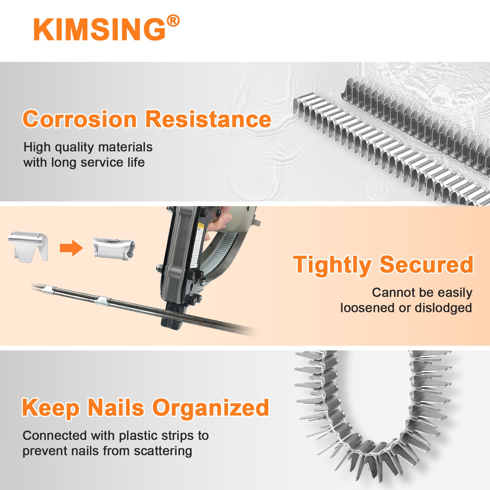 KIMSING CL-34 Galvanized Clinching Clips 960 PCS/Box Compatible with M85 Clinch Clipper Tool for Crab Pots, Lobster Traps, Wire to Wire Fastening