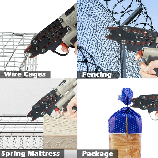 WOODPECKER C-7CF52 15 Gauge Pneumatic Hog Ring Gun, Standard Nose, 4.8mm Closure Diameter, 3/4-Inch Crown Hog Ring Staples