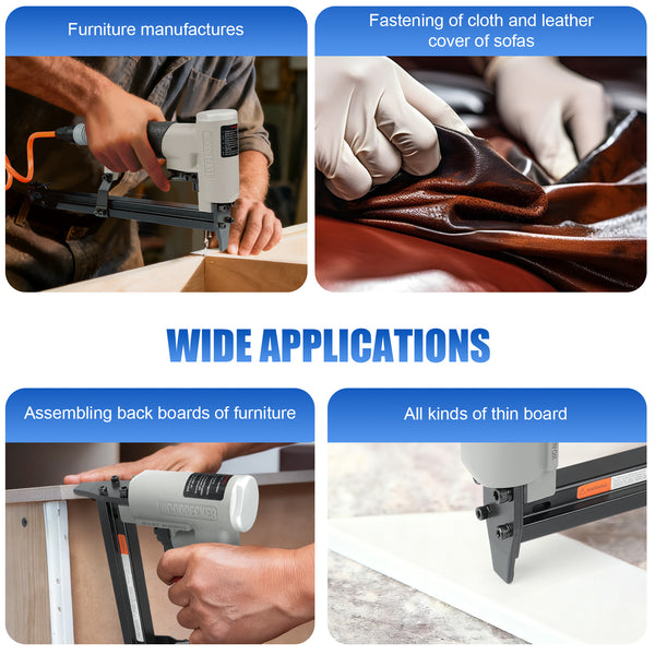 WOODPECKER NL8016 Pneumatic Upholstery Stapler, 21 Guage Type 80,1/2-Inch Crown