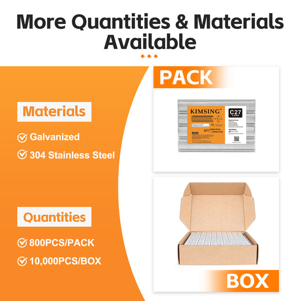 KIMSING C27 15/16'' Crown Hog Rings Staples
