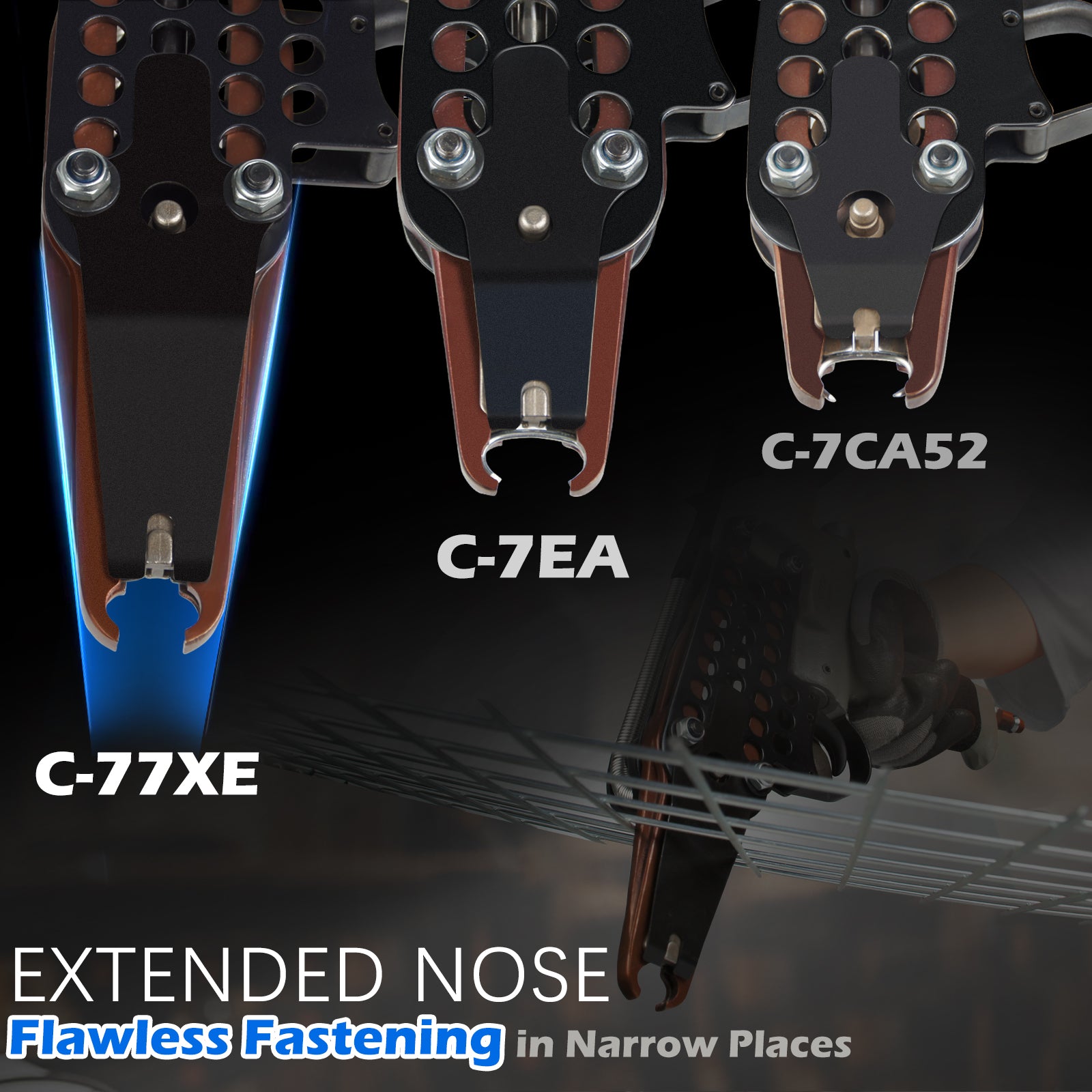 WOODPECKER C-77XE Pneumatic Hog Ring Gun, 15 Gauge, 3/4-Inch Crown, 7.0 mm Closing Diameter