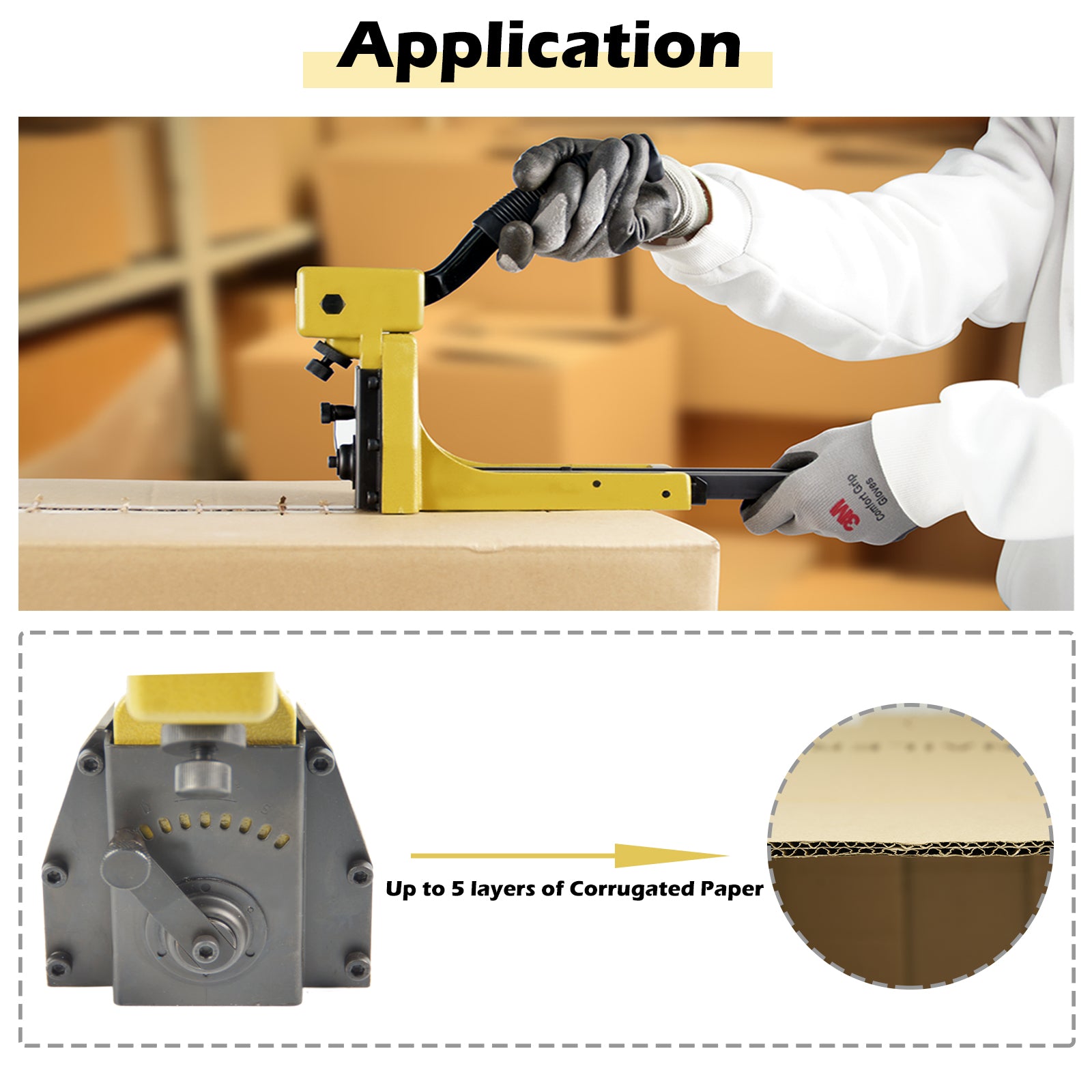 HB3515 Manual Carton Closing Stapler - 16 Gauge Staple Gun for Closing Corrugated Boxes, Folding Cartons - 34.7mm (1-3/8