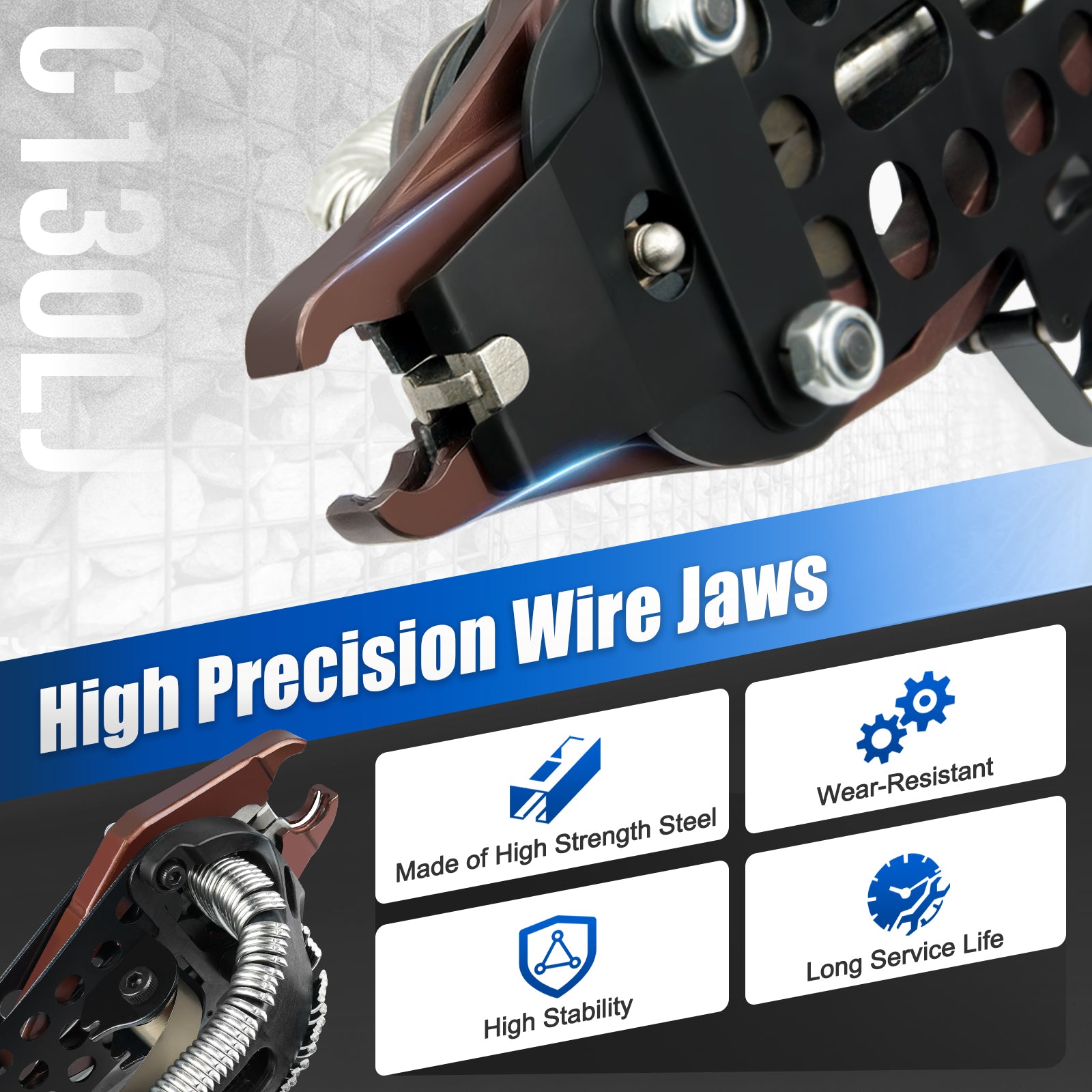 WOODPECKER C130L Heavy Duty Pneumatic Gabion Hog Ring Gun, 11 Gauge, 1-1/2-Inch Crown, 13.0-14.0mm Closing Diameter