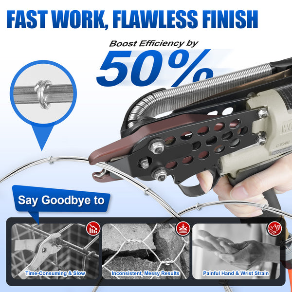 WOODPECKER C-7CA52 Pneumatic Hog Ring Gun, 15 Gauge, 3/4-Inch Crown, 4.8mm Closing Diameter