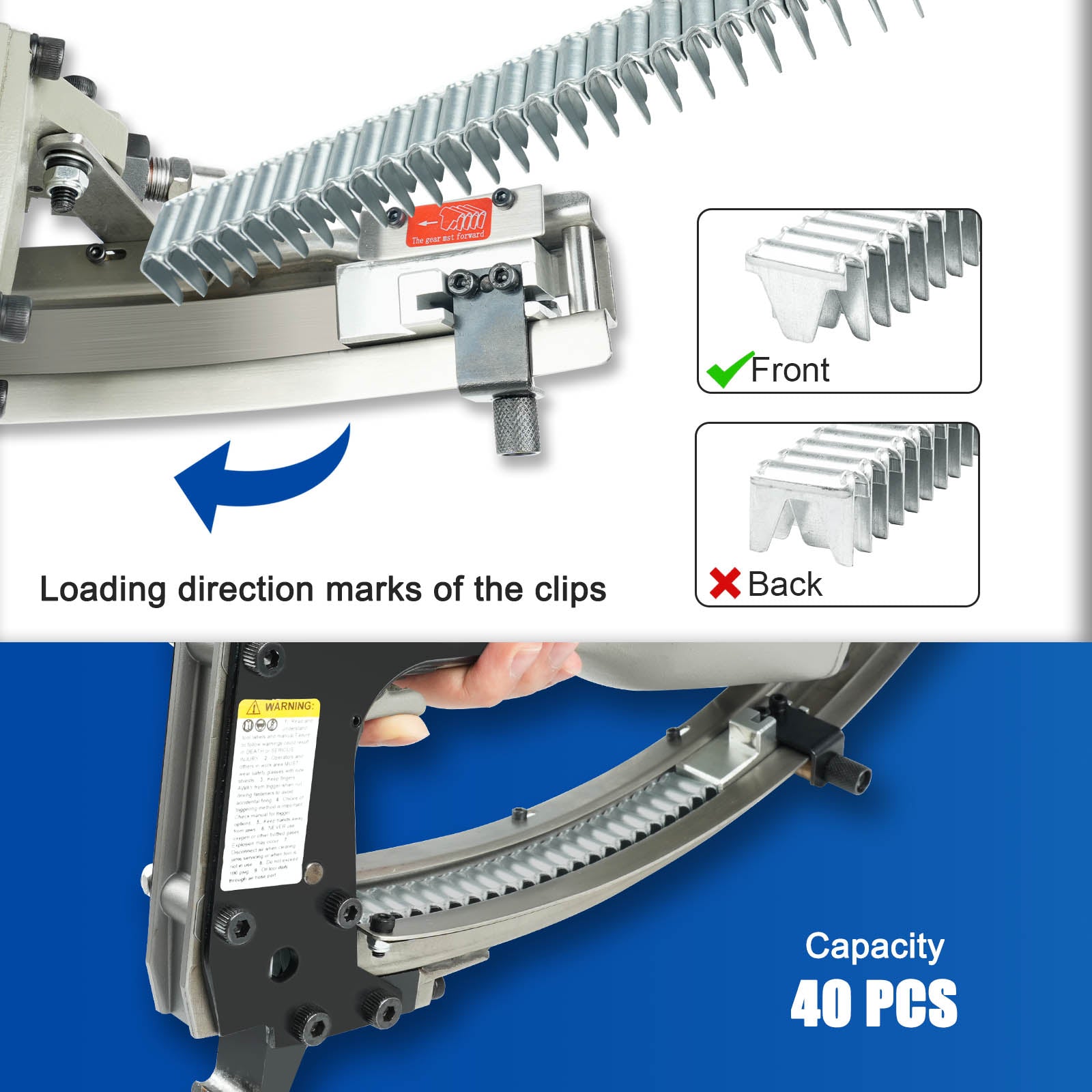 WOODPECKER M85 Clinching Clipper Pneumatic Clinch Clip Tool for Crab Pots, Lobster Traps, Wire to Wire Fastening