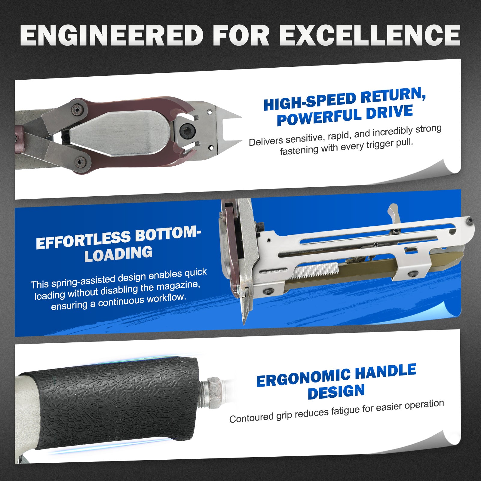 WOODPECKER HR22 Pneumatic D Ring Gun, 15 Gauge, 3/4-Inch Crown