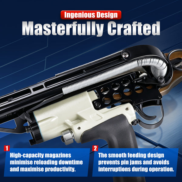 WOODPECKER C3 Pneumatic Coir Mattress Hog Ring Gun, 15 Gauge, 1-1/8-Inch Crown, 10.5mm Closing Diameter