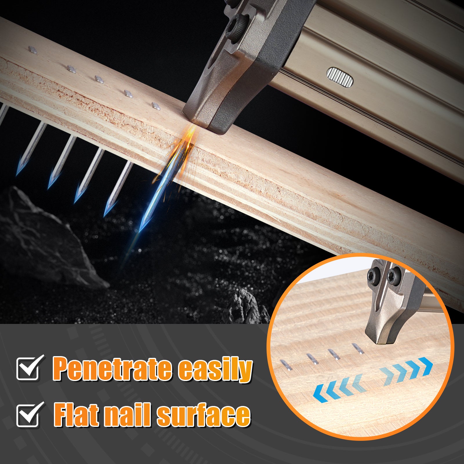 KIMSING 14 Gauge 3/4 inch - 2-1/2 inch (18mm-64mm) Length Concrete Nails 800 PCS/BOX, Concrete T-Nails for Concrete Nailers Smooth Shank