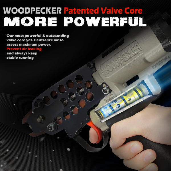 WOODPECKER C-7CF52 15 Gauge Pneumatic Hog Ring Gun, Standard Nose, 4.8mm Closure Diameter, 3/4-Inch Crown Hog Ring Staples