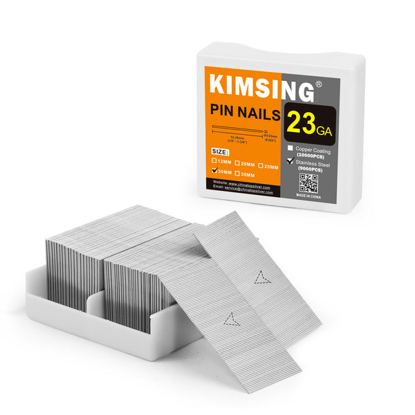KIMSING 23 Gauge Headless Pin Nails 1/2-Inch to 1-3/8-Inch (12-35mm) Length