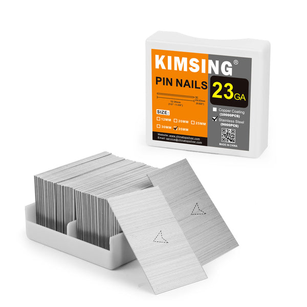 KIMSING 23 Gauge Headless Pin Nails 1/2-Inch to 1-3/8-Inch (12-35mm) Length