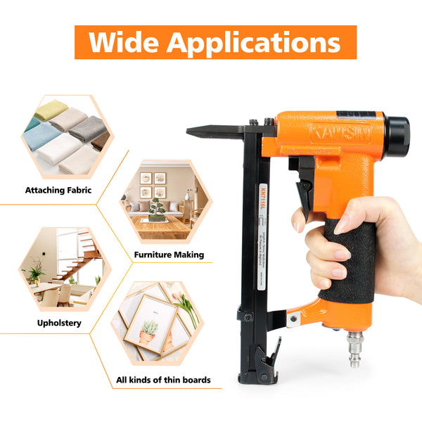 KAMSIN KN7116L Pneumatic Upholstery Stapler,  22 Gauge Type 71, 3/8-Inch Crown