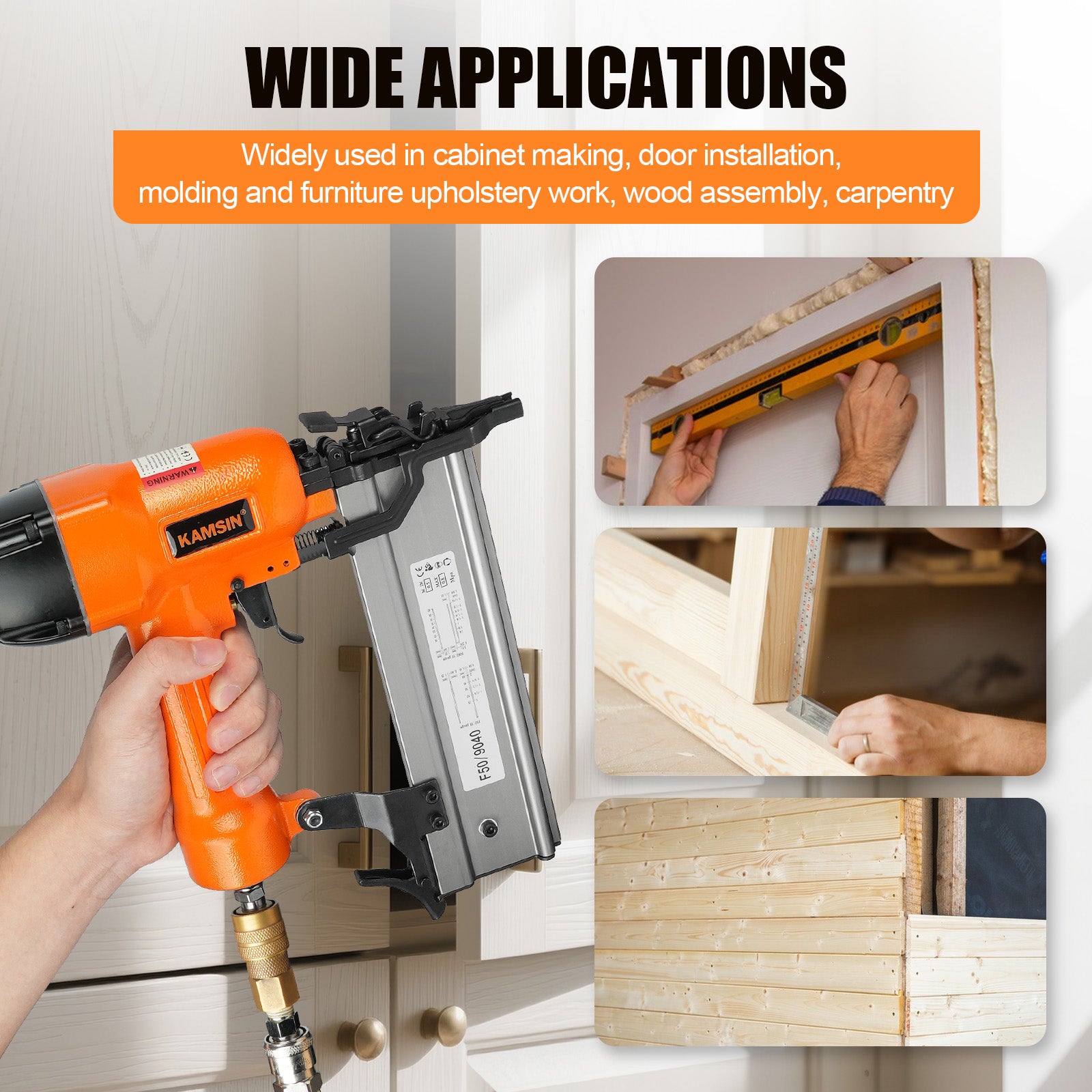 KAMSIN F50/9040 2 in 1  Pneumatic Brad Nailer, 18 Gauge, 3/8-Inch to 2-Inch  (10mm-50mm)